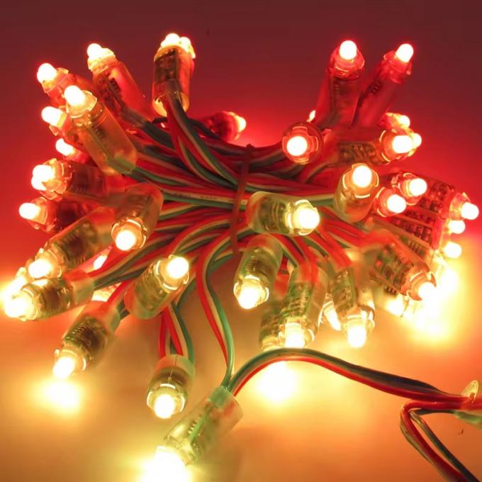 RGB Full Color Pixel Waterproof WS2811 Pixels Digital Addressable LED Globe String Lights 12mm DC 5V 1