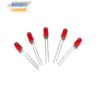 High Brightness Red 3mm Through Hole LED 0.06W Heat Dissipation