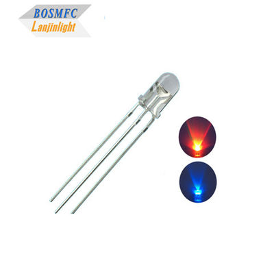 Good price 1.8V-2.4V Dual Color LED Diode 5mm Through Hole Red Blue Color High Brightness online