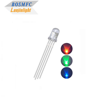 Good price 4 Pins RGB LED 5mm Through Hole 0.06W , Common Anode Water Clear Lens F5 Tri Color LED online