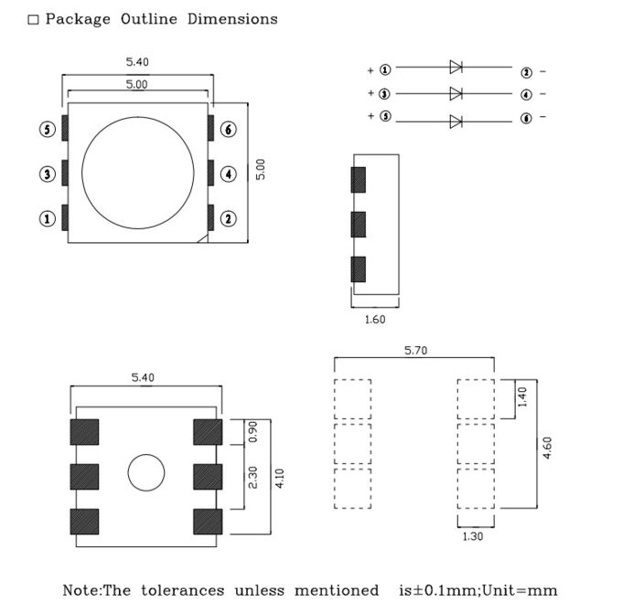 CRI 80 5050 SMD LED Chip Light 0.2W Cool White Warm White For Strip Light 0