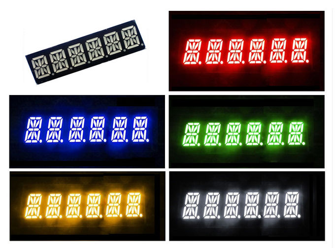 0.39" 16 segment LED Display 6 Digits Super Red Color 49x15x8mm 0