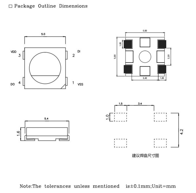 IC KS6812 Built In PLCC6 5050 RGBW LED Chip Magic Lights For Decoration 0
