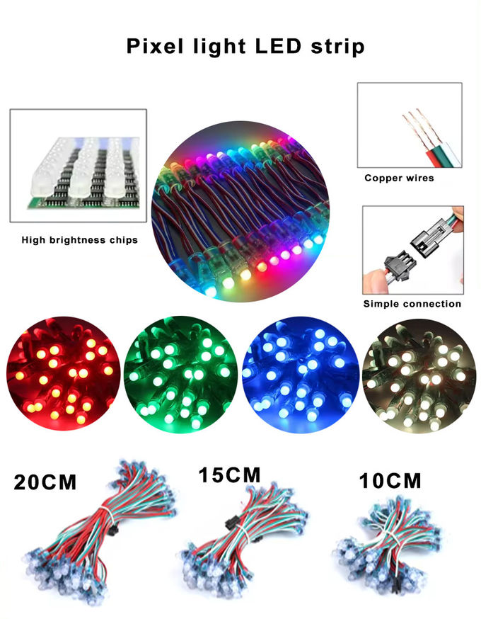RGB Full Color Programmable DC5V LED Module WS2811 12mm Waterproof IP68 Smart Pixel Christmas Lights Rgb String Lights 0