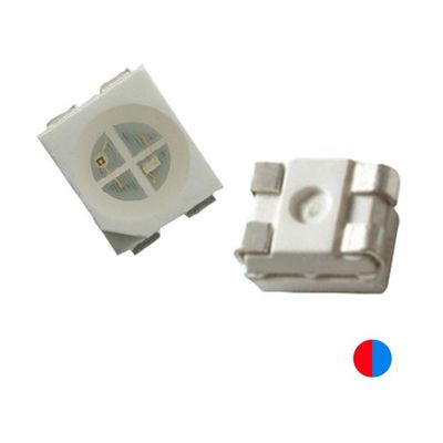 20mA Bi Color PLCC4 3528 SMD LED Chip 1.9mm Thickness Red  & Blue Color 4 Pins