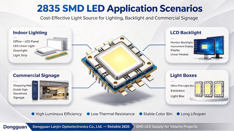 2835 SMD LED: Cost-Effective SMD Lighting Solution for Indoor Lighting, LCD Backlight and Commercial Signage